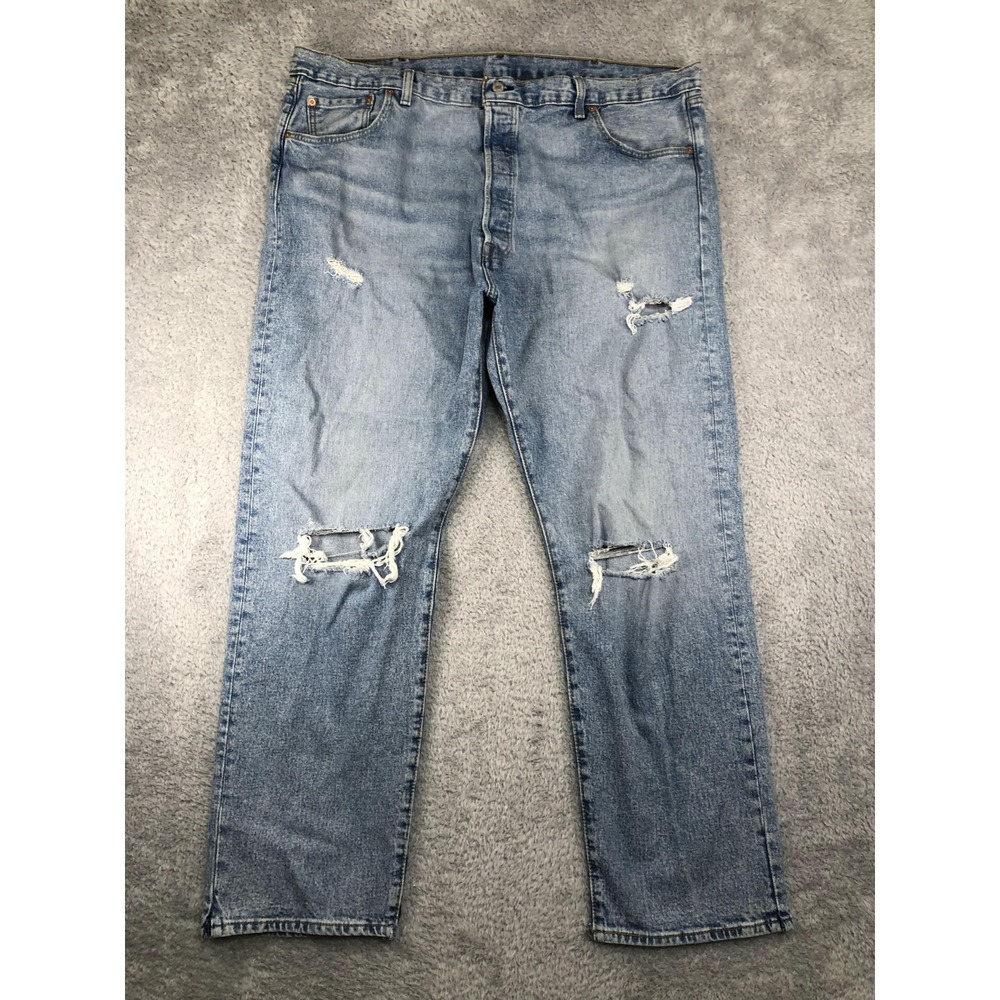 Levi's 501 93 Jeans Men's 44x32 Blue Straight Distressed Button Fly